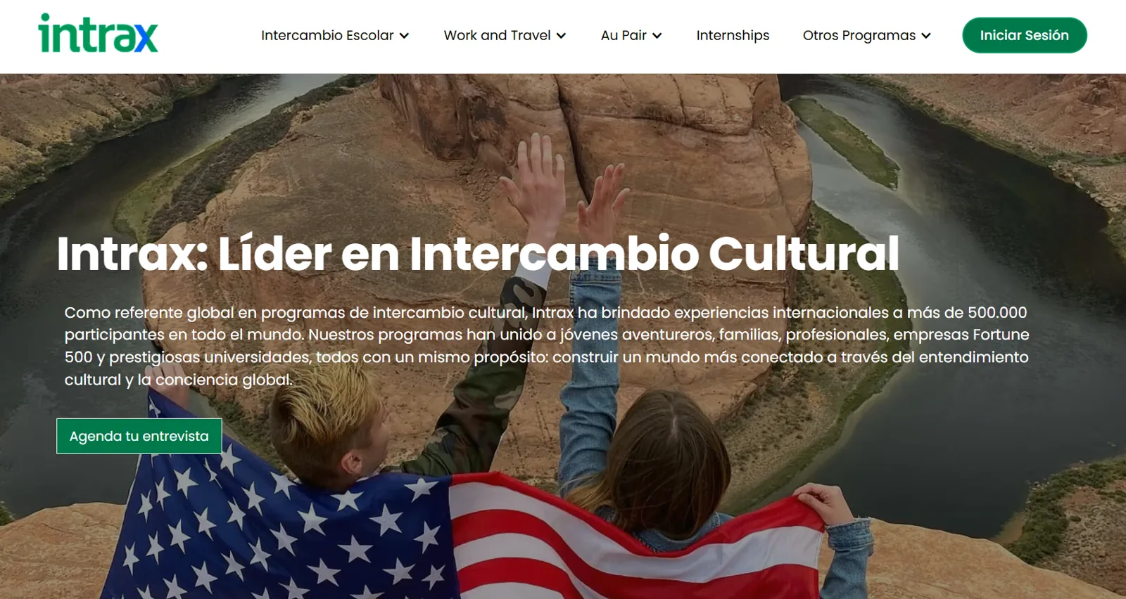 Captura del sitio de Intrax Chile