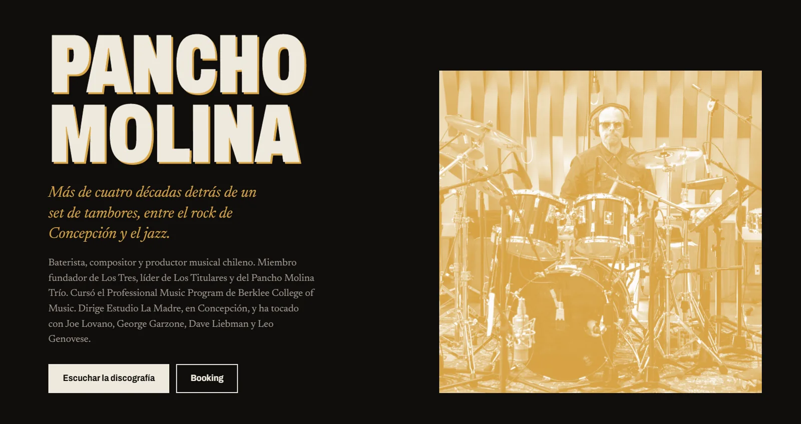 Captura del sitio de Pancho Molina Beat